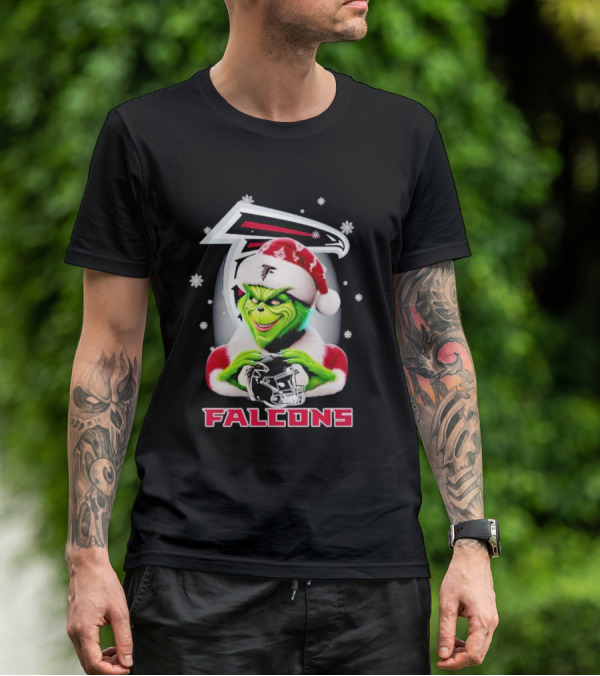 Grinch Christmas Atlanta Falcons Football Fan Holiday T-Shirt