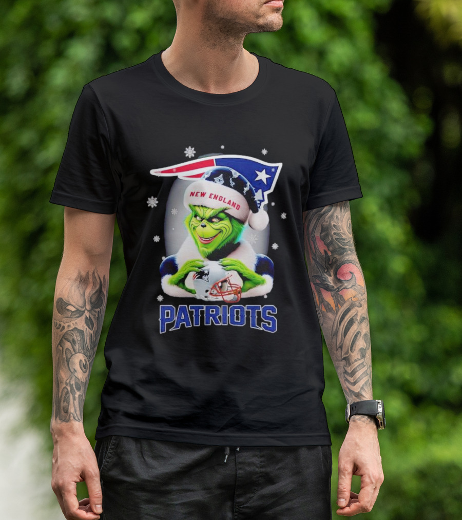 Grinch New England Patriots Christmas Fan T-Shirt