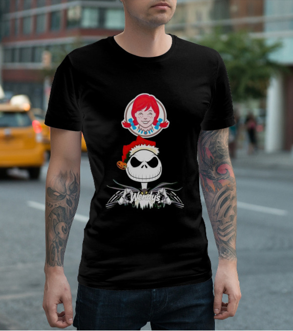 Jack Skellington Wendy’s Christmas Santa Hat Pumpkin T-Shirt