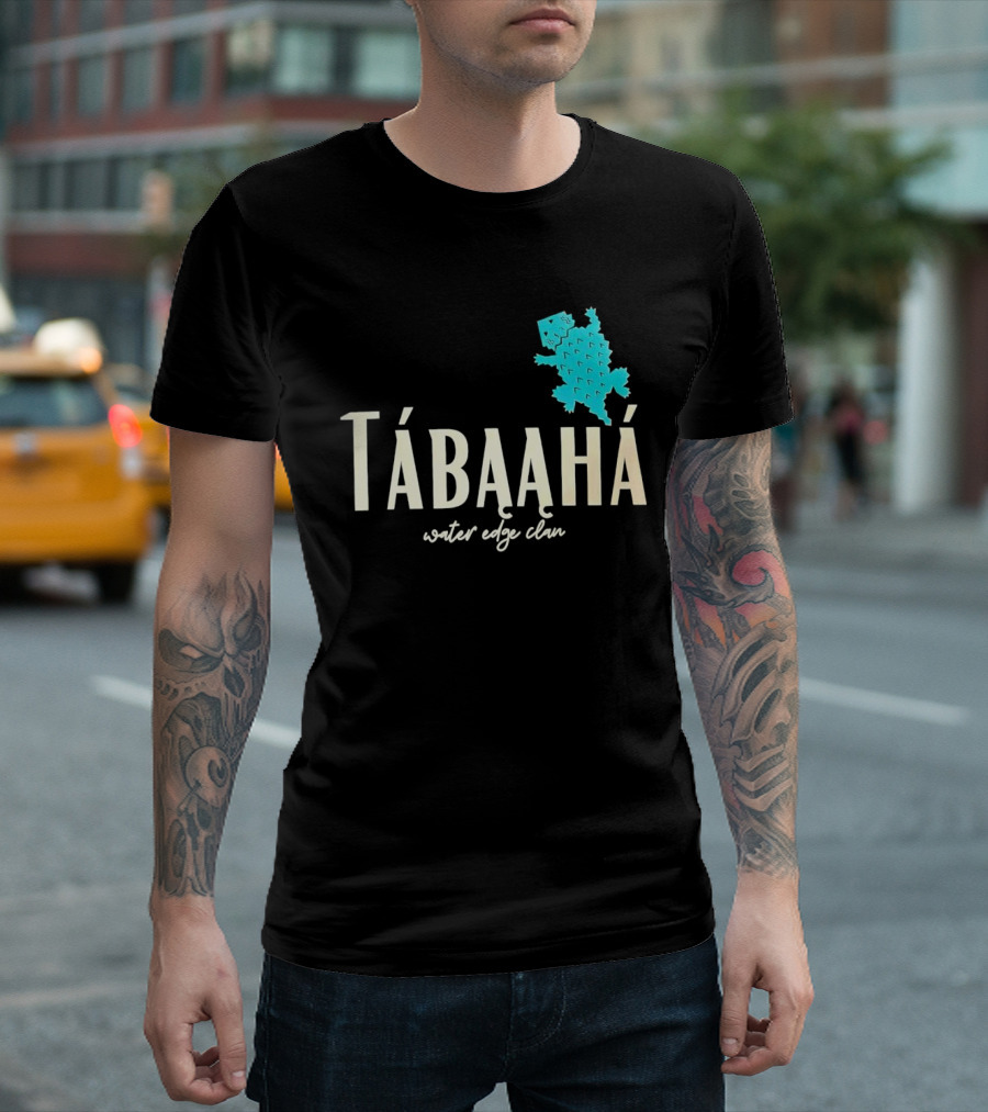 Tábąąhá Water Edge Clan Turquoise Turtle T-Shirt
