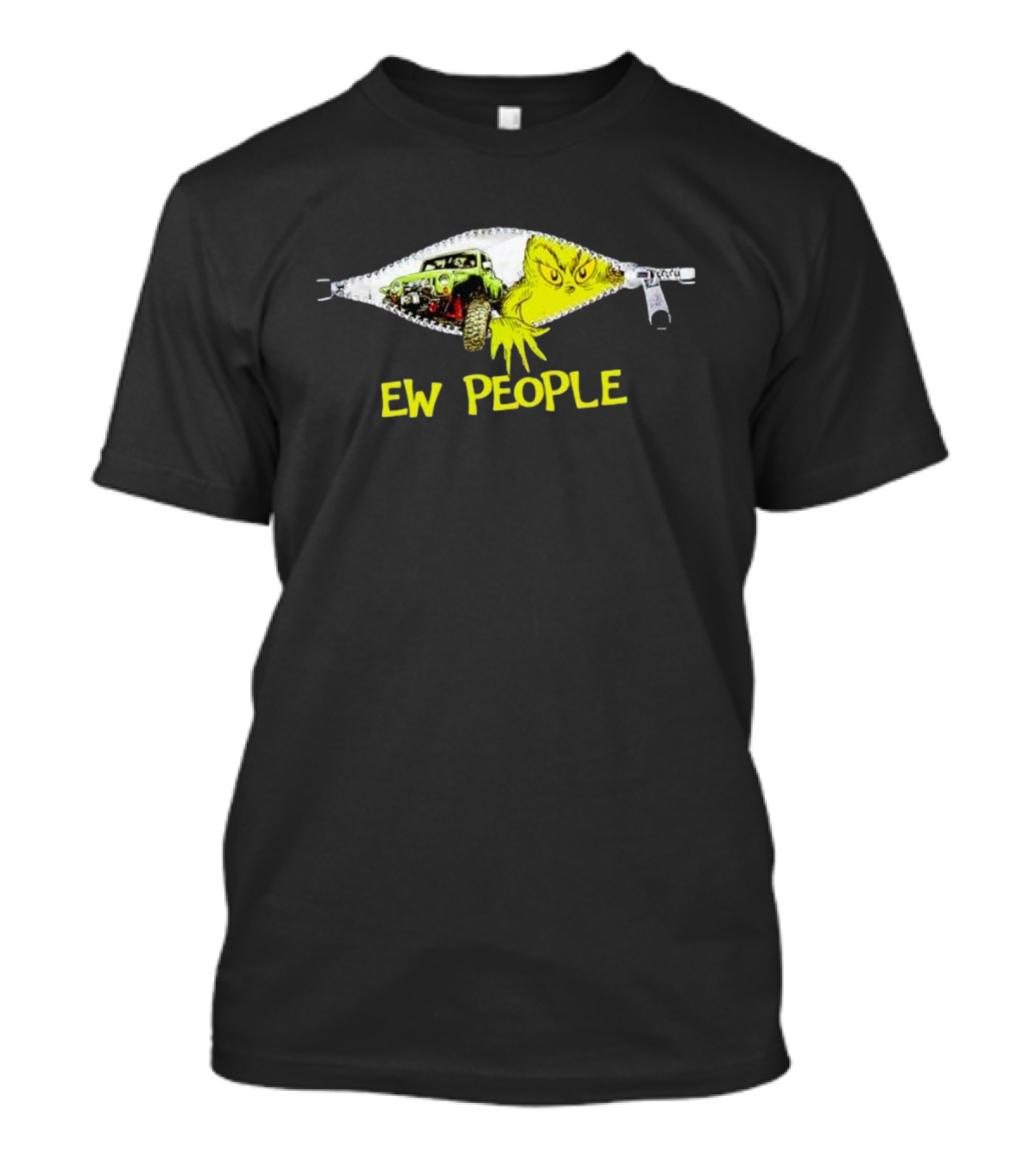 Grinch Ew People Jeep Zipper Graphics T-Shirt
