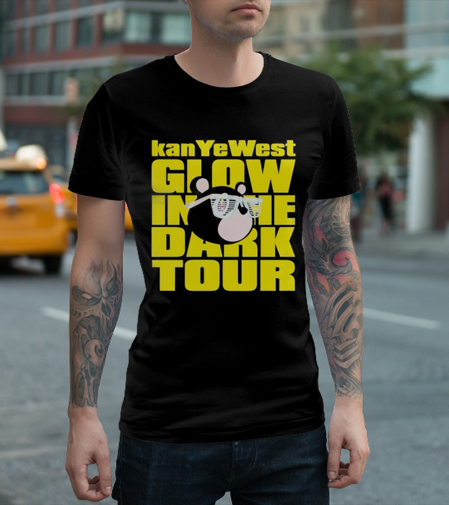 Kanye West Glow In The Dark Tour Bear With Shutter Shades T-Shirt