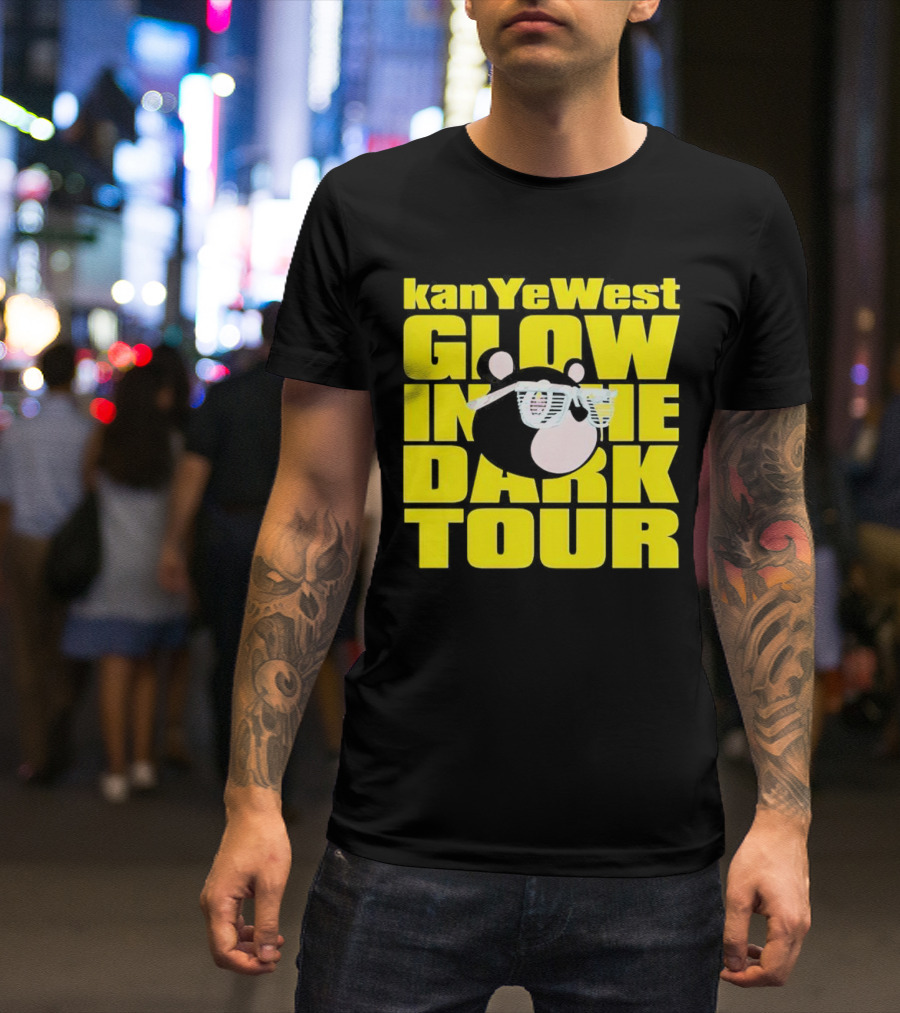 Kanye West Glow In The Dark Tour Bear With Shutter Shades T-Shirt