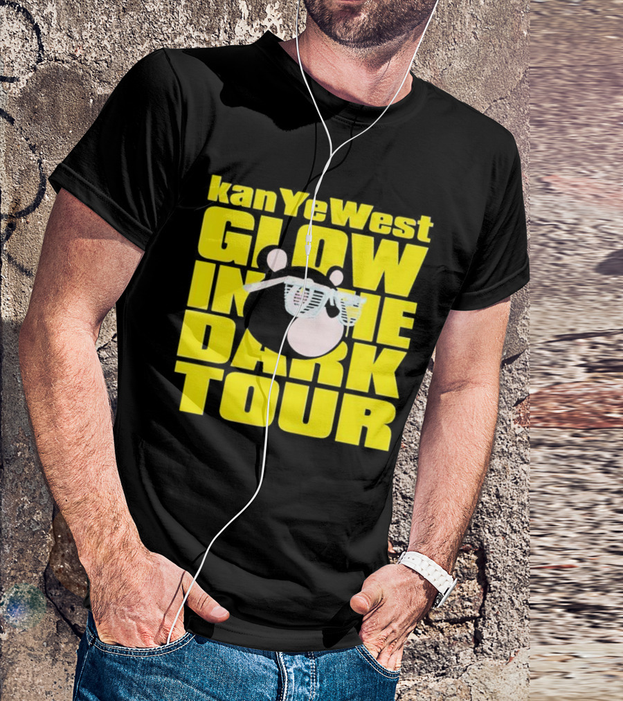 Kanye West Glow In The Dark Tour Bear With Shutter Shades T-Shirt