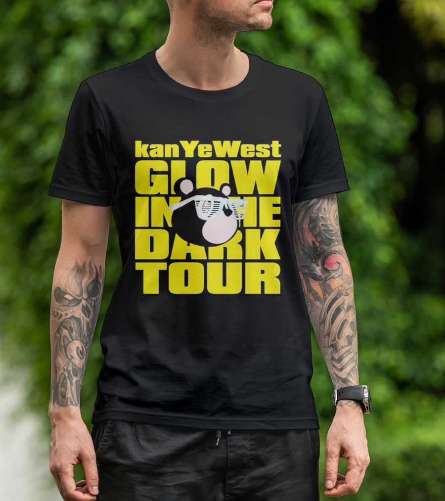 Kanye West Glow In The Dark Tour Bear With Shutter Shades T-Shirt