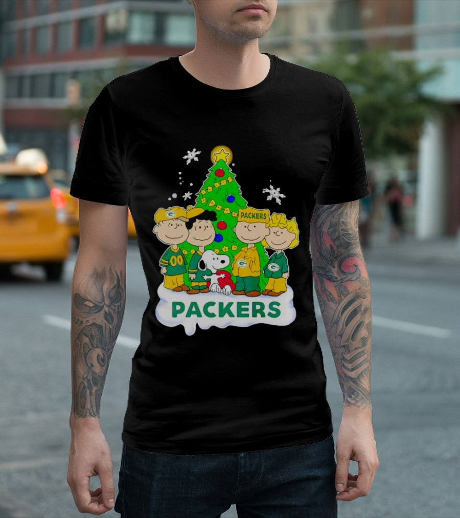 Packers Peanuts Characters Christmas Tree T-Shirt
