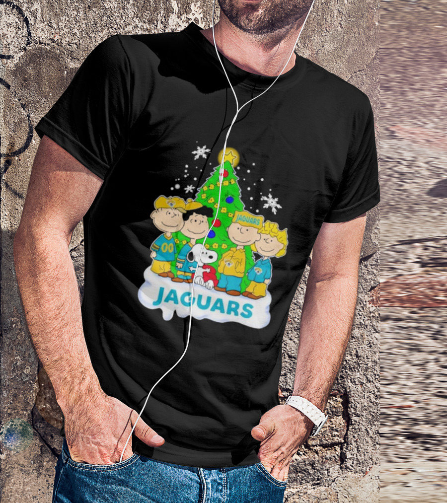 Peanuts Characters Jacksonville Jaguars Christmas Tree Jaguars T-Shirt