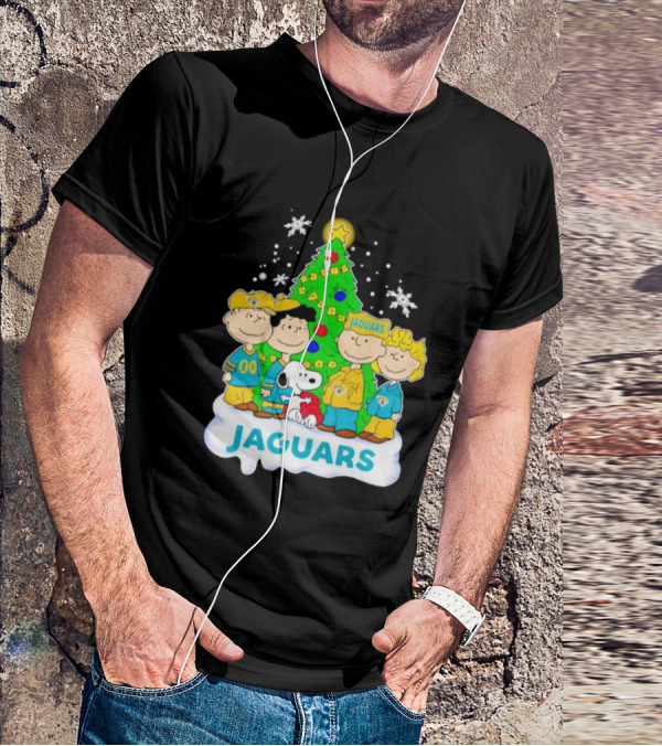 Peanuts Characters Jacksonville Jaguars Christmas Tree Jaguars T-Shirt