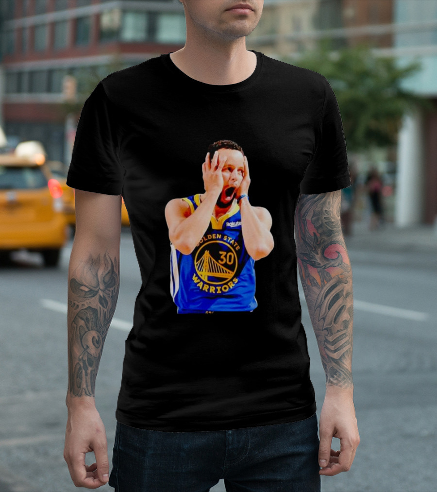 Golden State Warriors Stephen Curry 30 Reaction T-Shirt