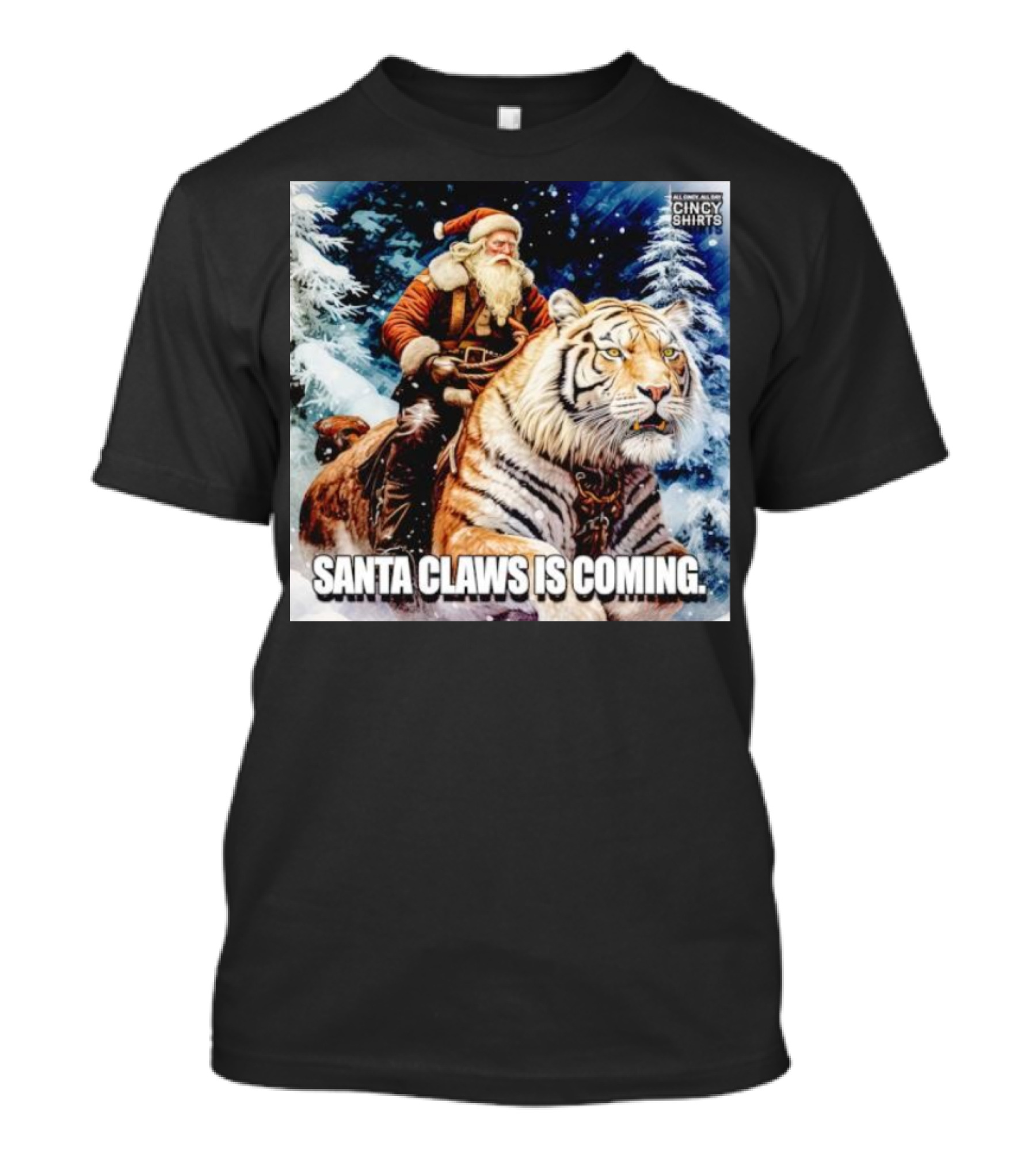 Santa Claws Is Coming Cincinnati Bengals Cincy T-Shirt