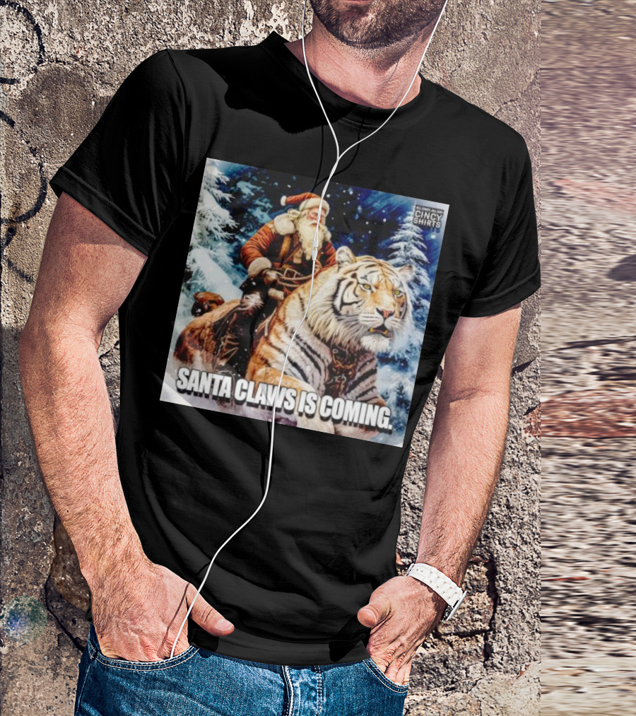 Santa Claws Is Coming Cincinnati Bengals Cincy T-Shirt