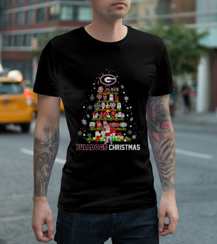 Georgia Bulldogs Dawgs Christmas Tree T-Shirt