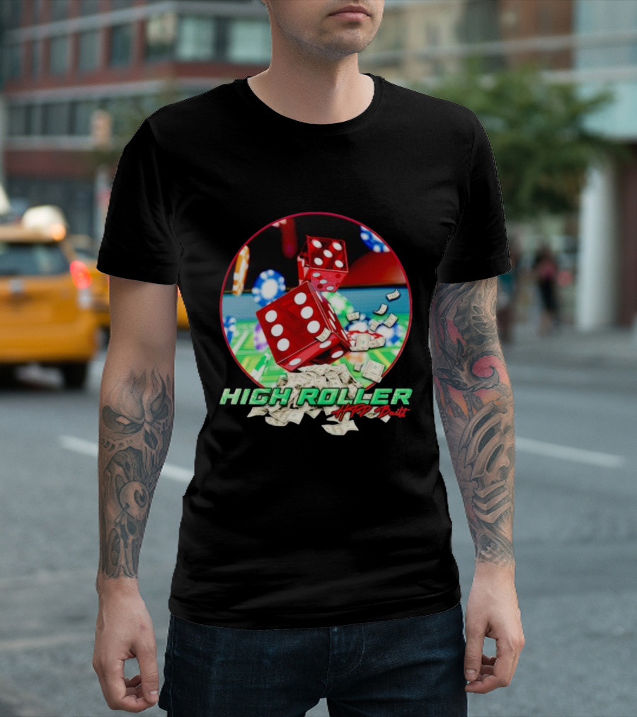 High Roller HTP Built Dice and Cash Casino T-Shirt