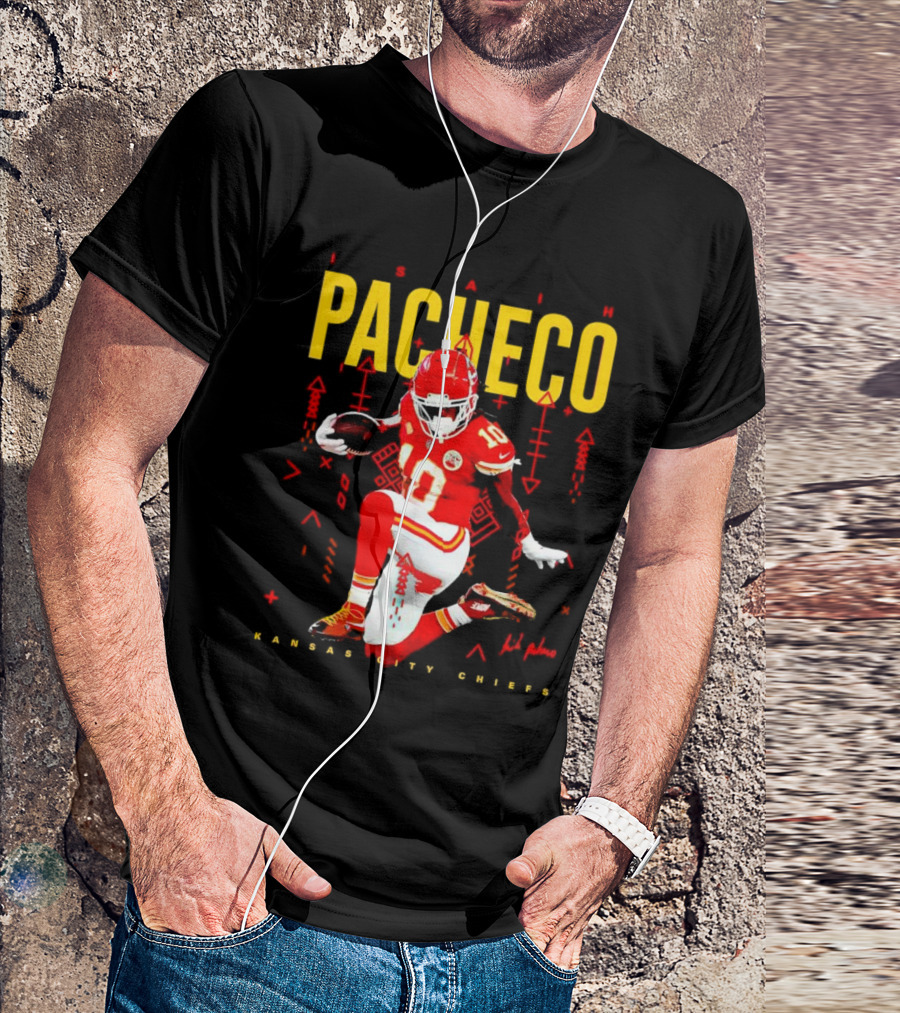 Isiah Pacheco Kansas City Chiefs Football Player Action T-Shirt