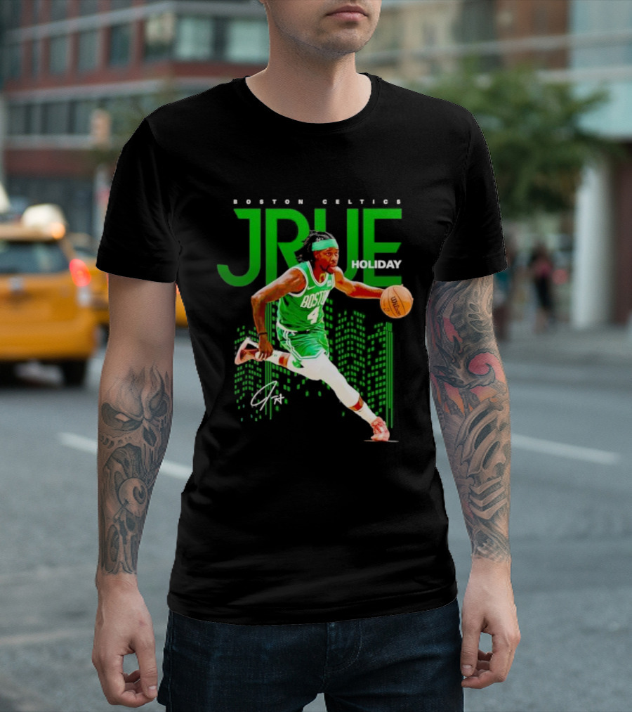Boston Celtics Jrue Holiday Dribbling Action T-Shirt