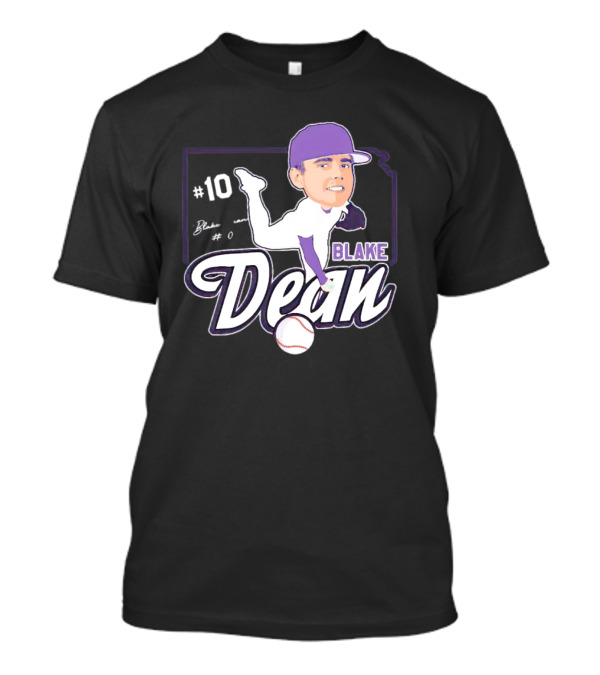 Blake Dean #10 Caricature Signature Baseball T-Shirt