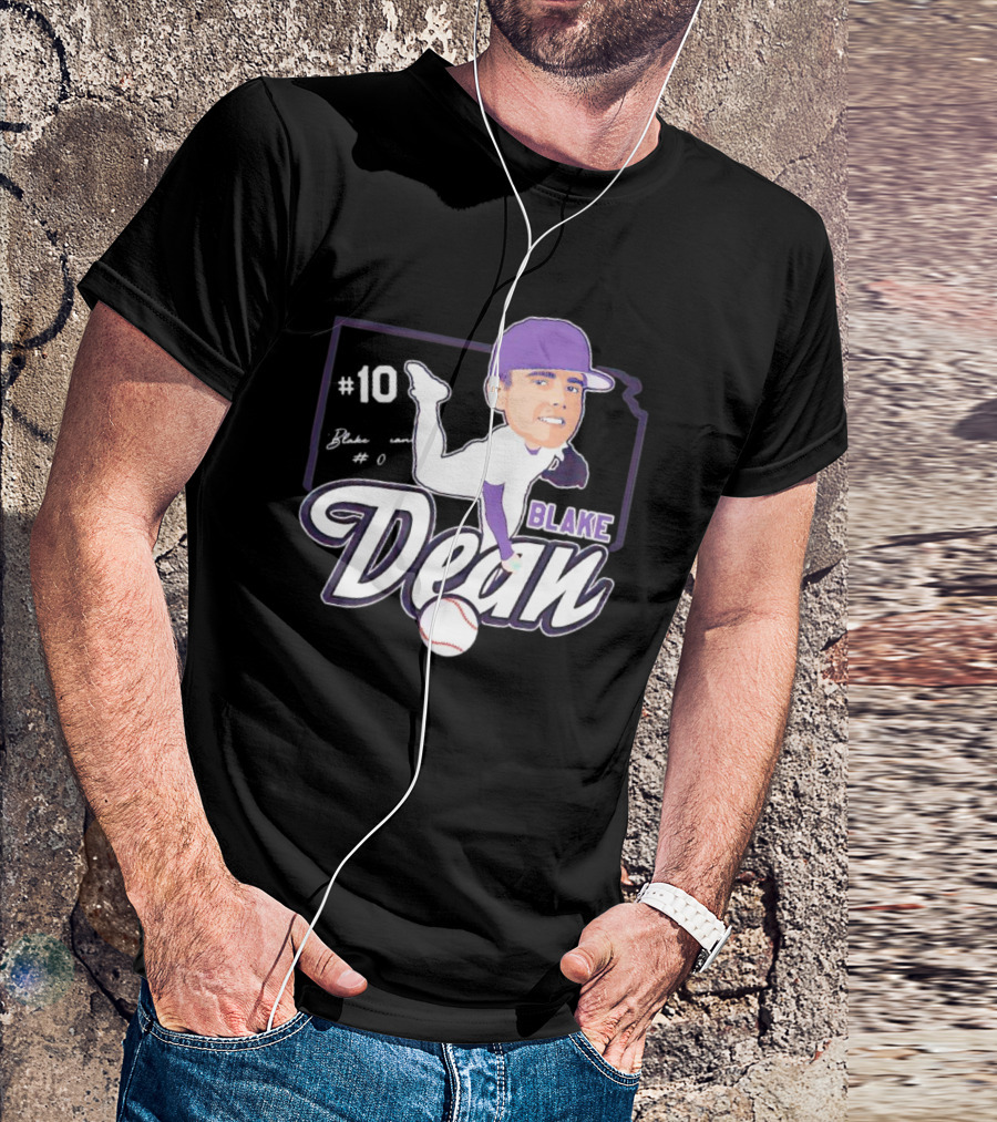 Blake Dean #10 Caricature Signature Baseball T-Shirt