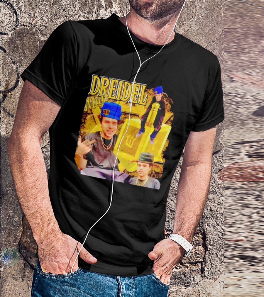 Dreidel Man Vintage Star Yellow Dreidel Hat T-Shirt