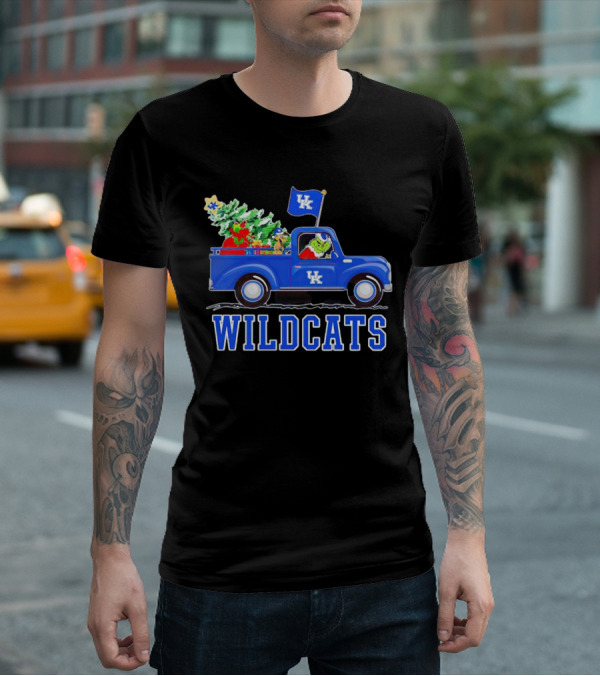 Grinch Driving Christmas Truck UK Wildcats T-Shirt