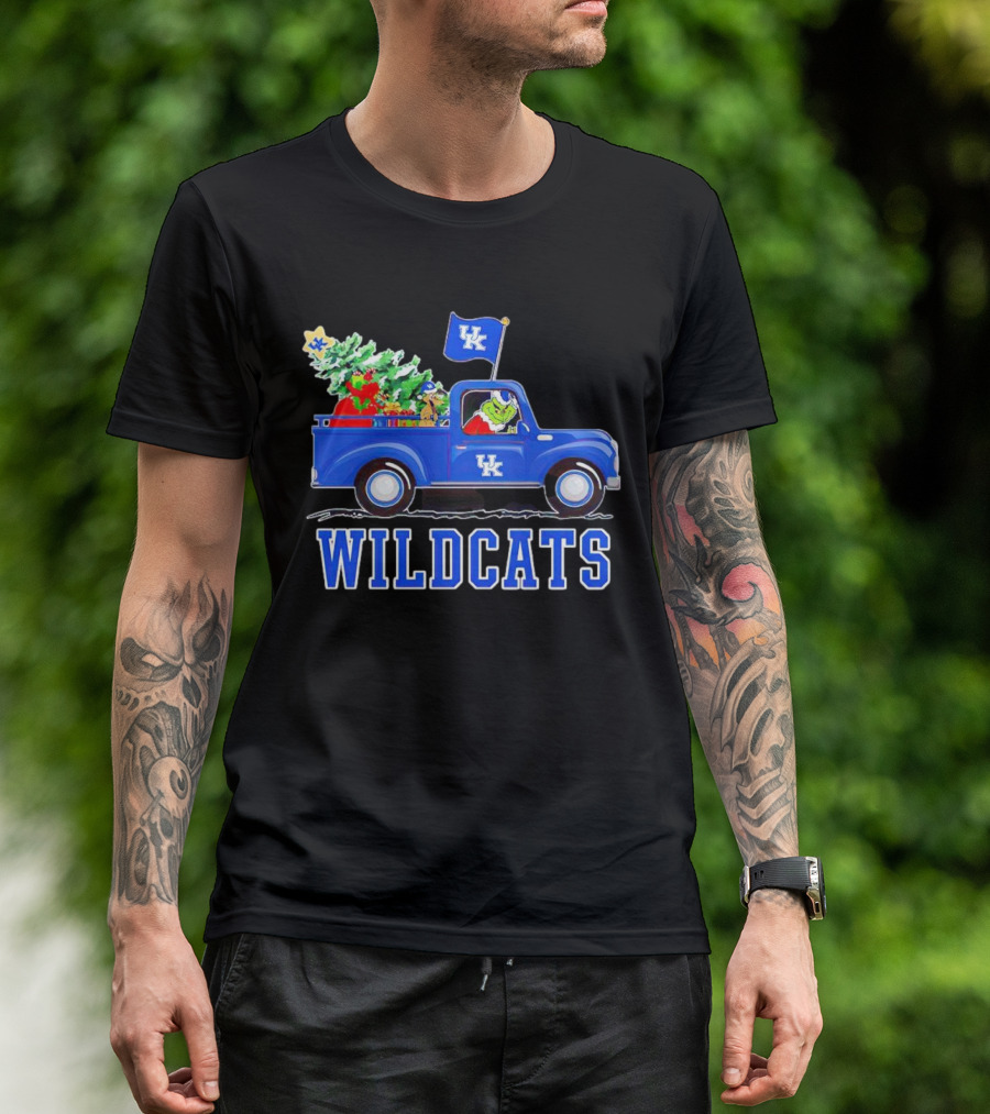 Grinch Driving Christmas Truck UK Wildcats T-Shirt