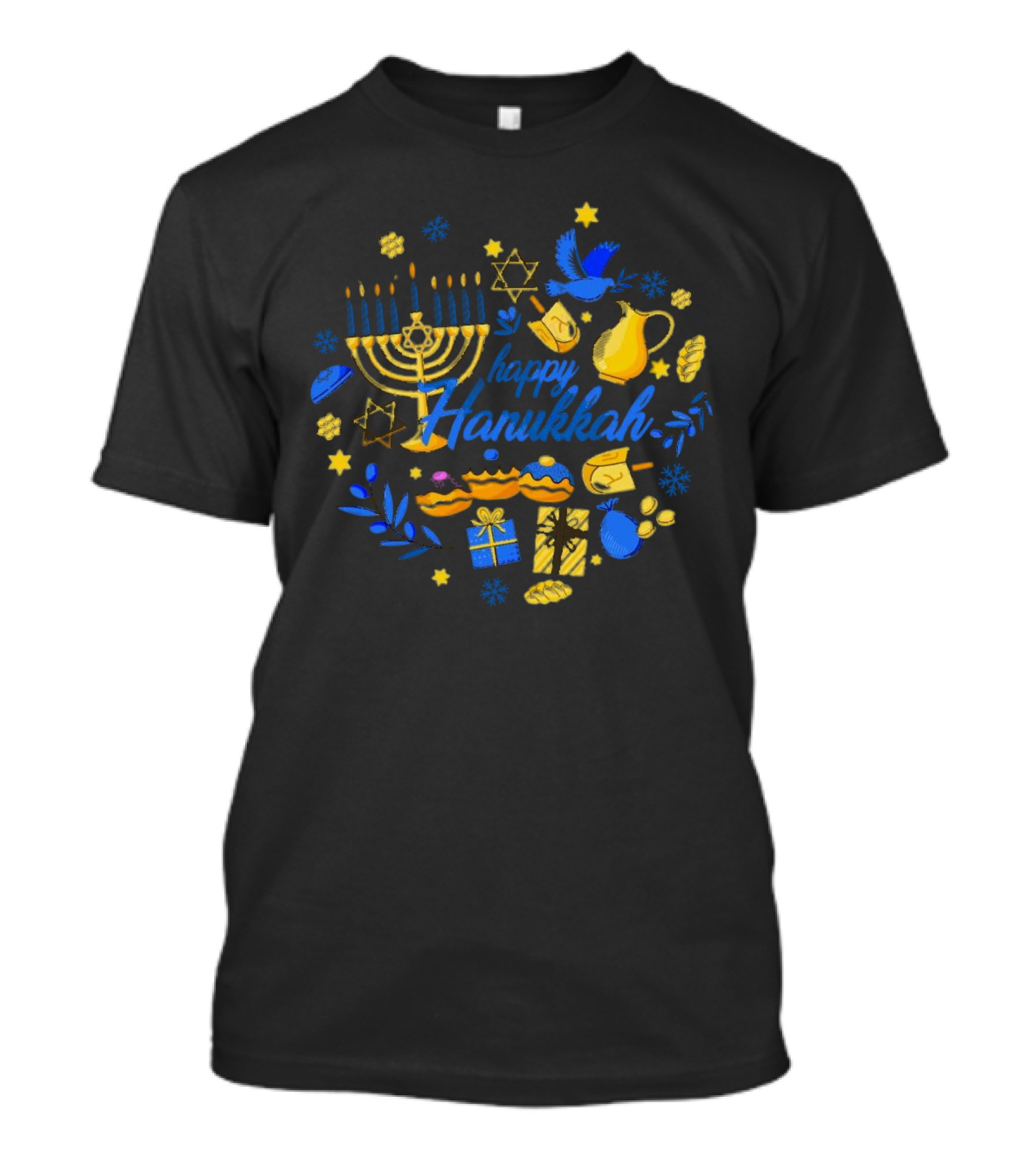 Happy Hanukkah Menorah Dreidel Gifts Star Of David Celebrations T-Shirt