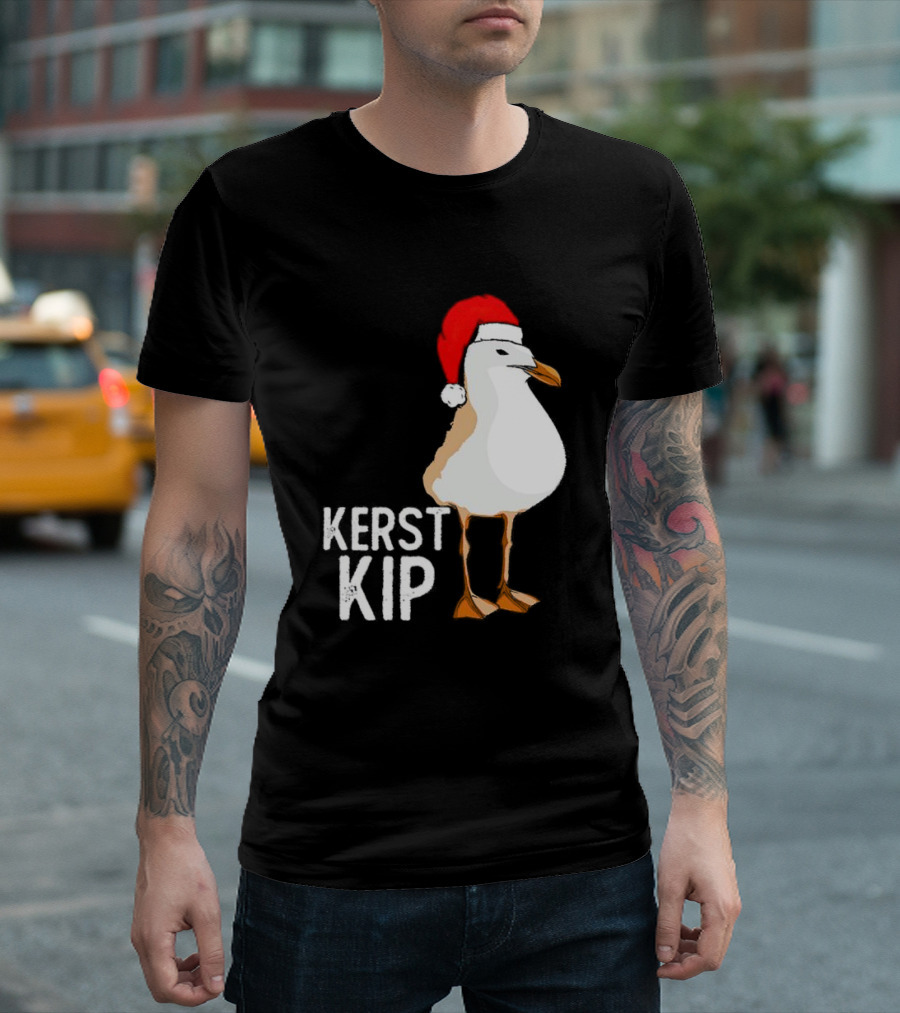 Kerst Kip Santa Hat Christmas Bird T-Shirt