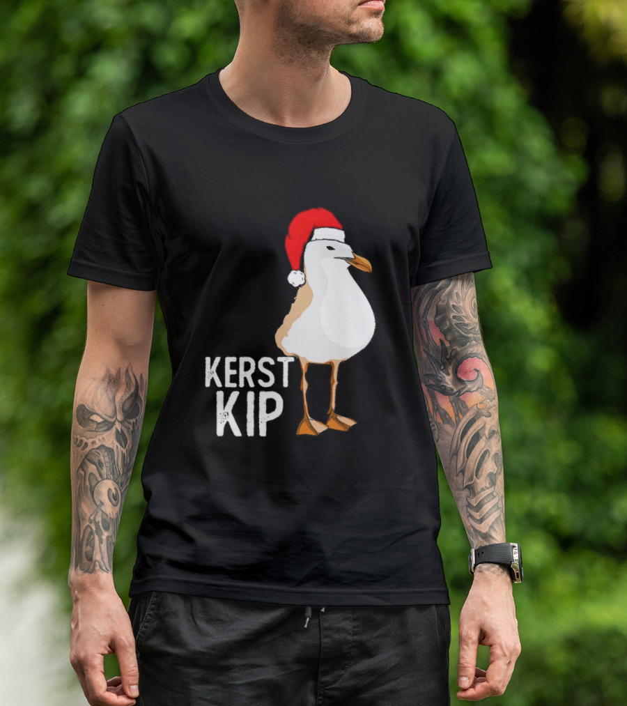Kerst Kip Santa Hat Christmas Bird T-Shirt