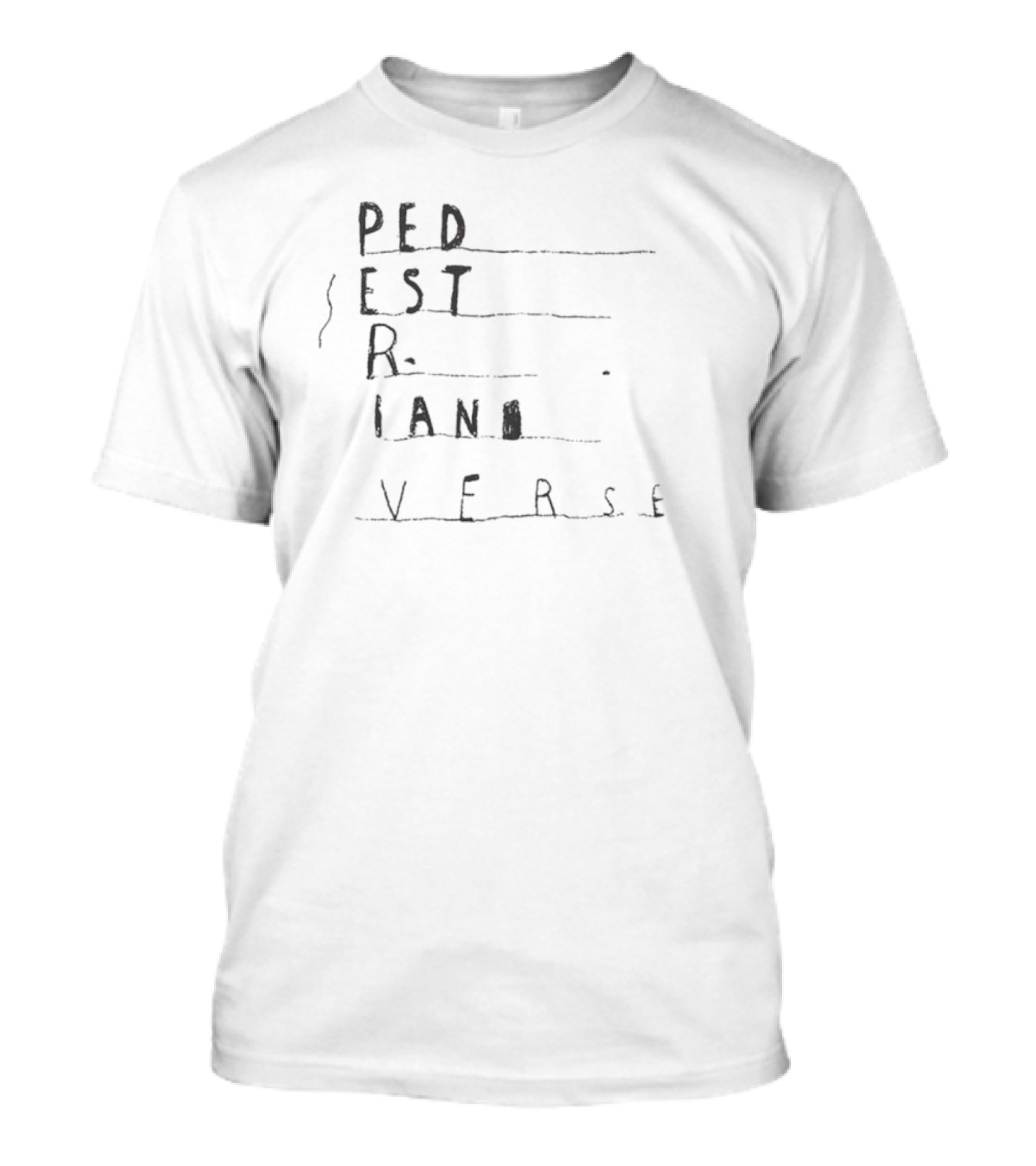 Frightened Rabbit Pedestrian Verse Letters In Vertical Formation T-Shirt