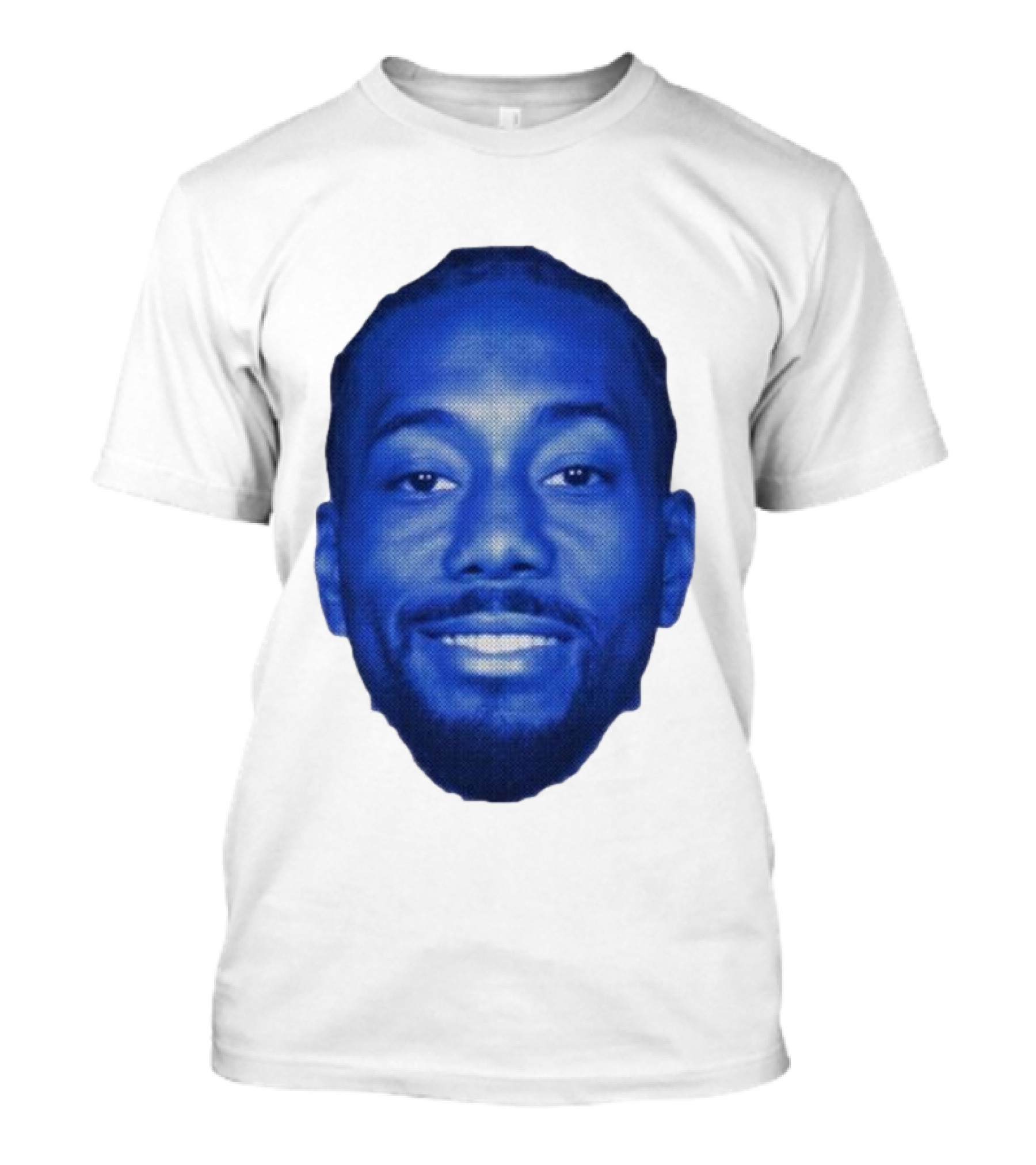 Kawhi Half-Tone Big Head Blue Face T-Shirt