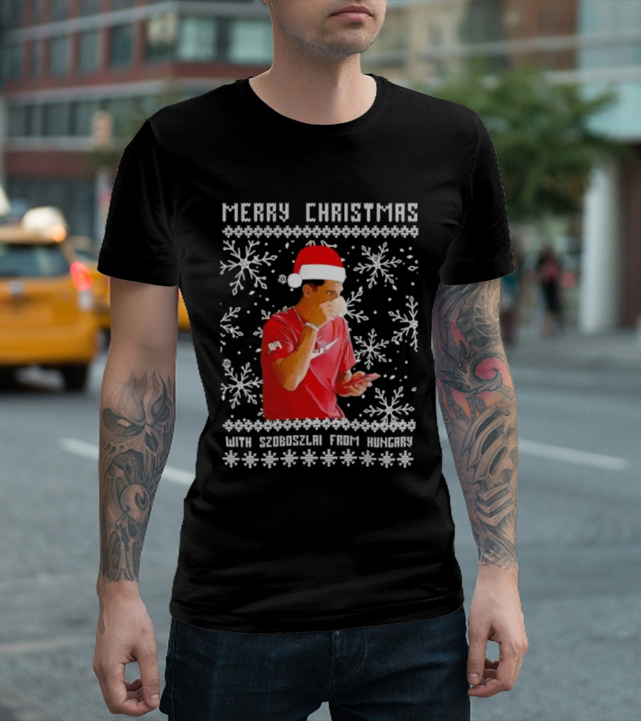 Merry Christmas With Szoboszlai From Hungary Ugly T-Shirt