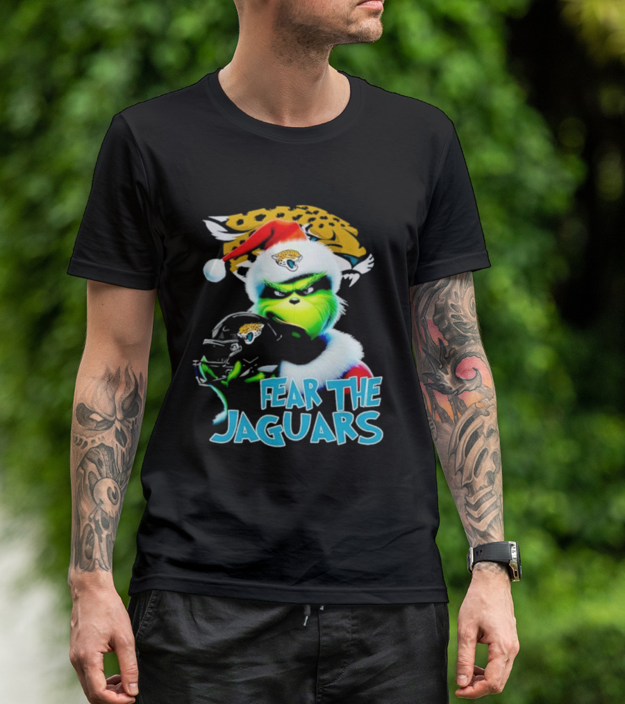 Santa Grinch Fear The Jaguars Jacksonville Jaguars NFL T-Shirt