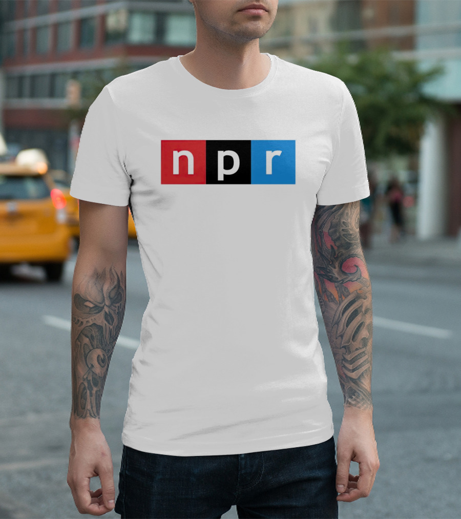 NPR Red Black Blue Iconic Logo Squares T-Shirt
