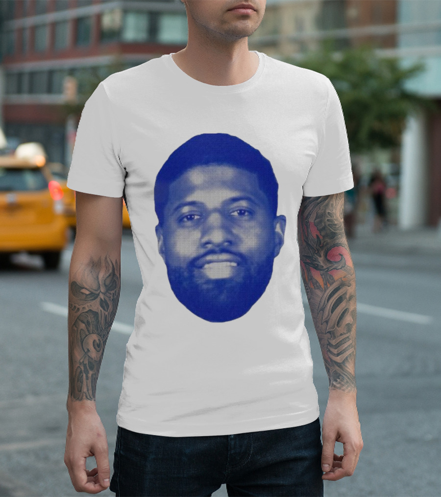 Paul George Blue Halftone Face T-Shirt