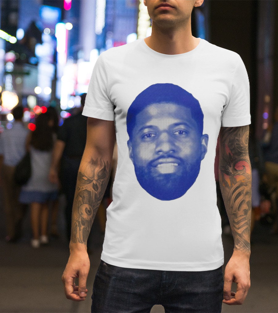 Paul George Blue Halftone Face T-Shirt