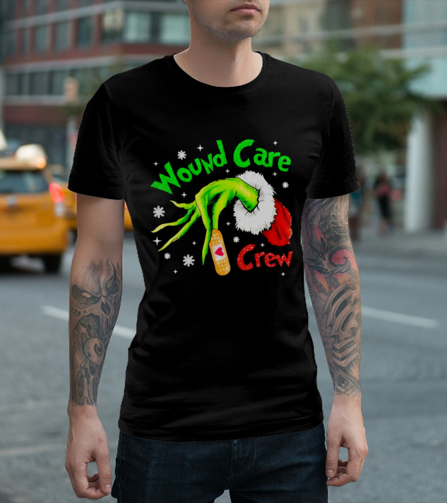 Wound Care Crew Grinch Hand Merry Christmas T-Shirt