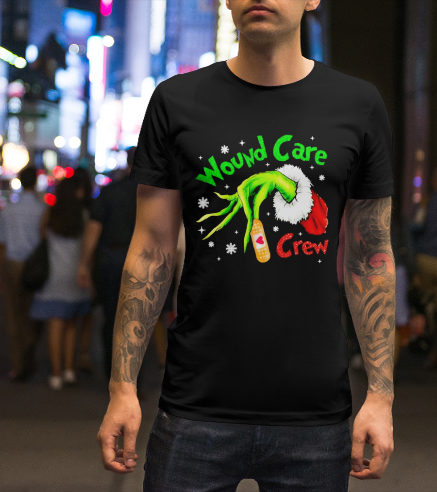 Wound Care Crew Grinch Hand Merry Christmas T-Shirt