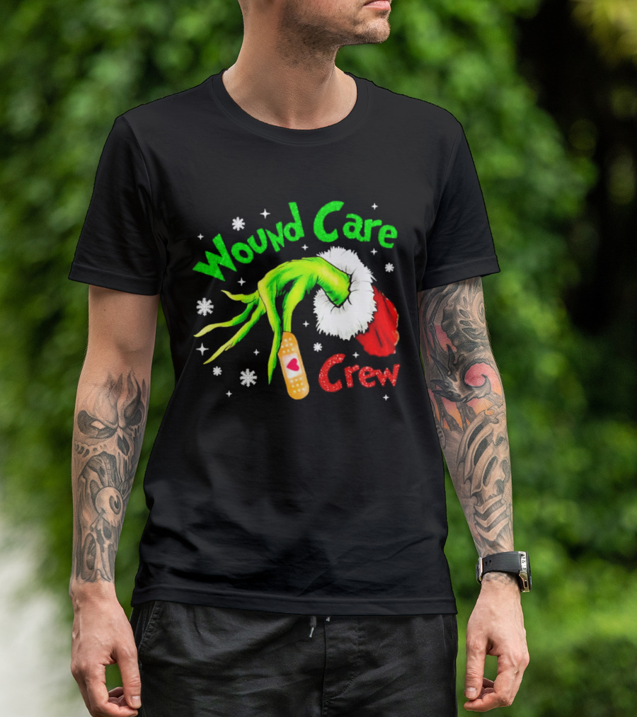 Wound Care Crew Grinch Hand Merry Christmas T-Shirt