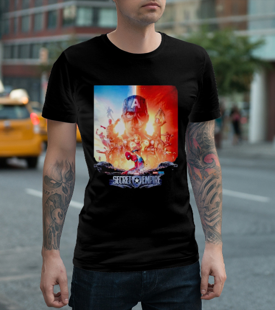 Marvel Secret Empire Captain America A Hydra Battle With Spider-Man And Avengers T-Shirt
