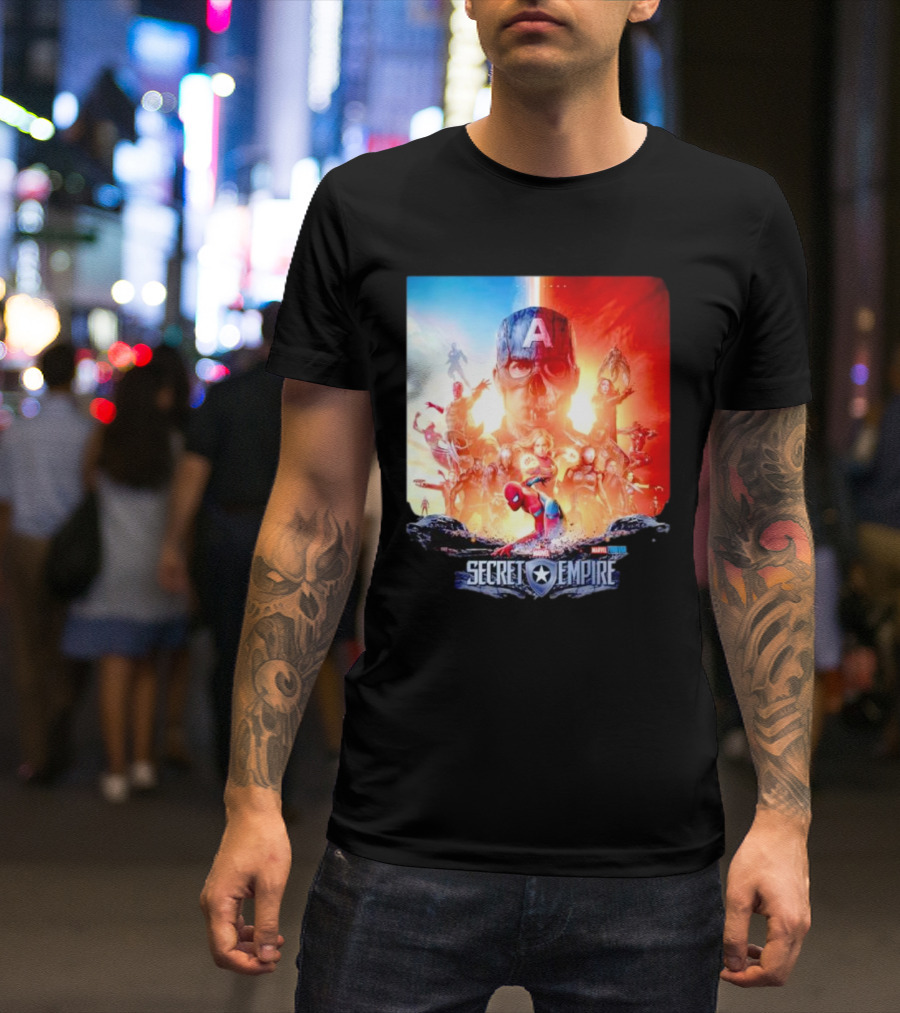 Marvel Secret Empire Captain America A Hydra Battle With Spider-Man And Avengers T-Shirt
