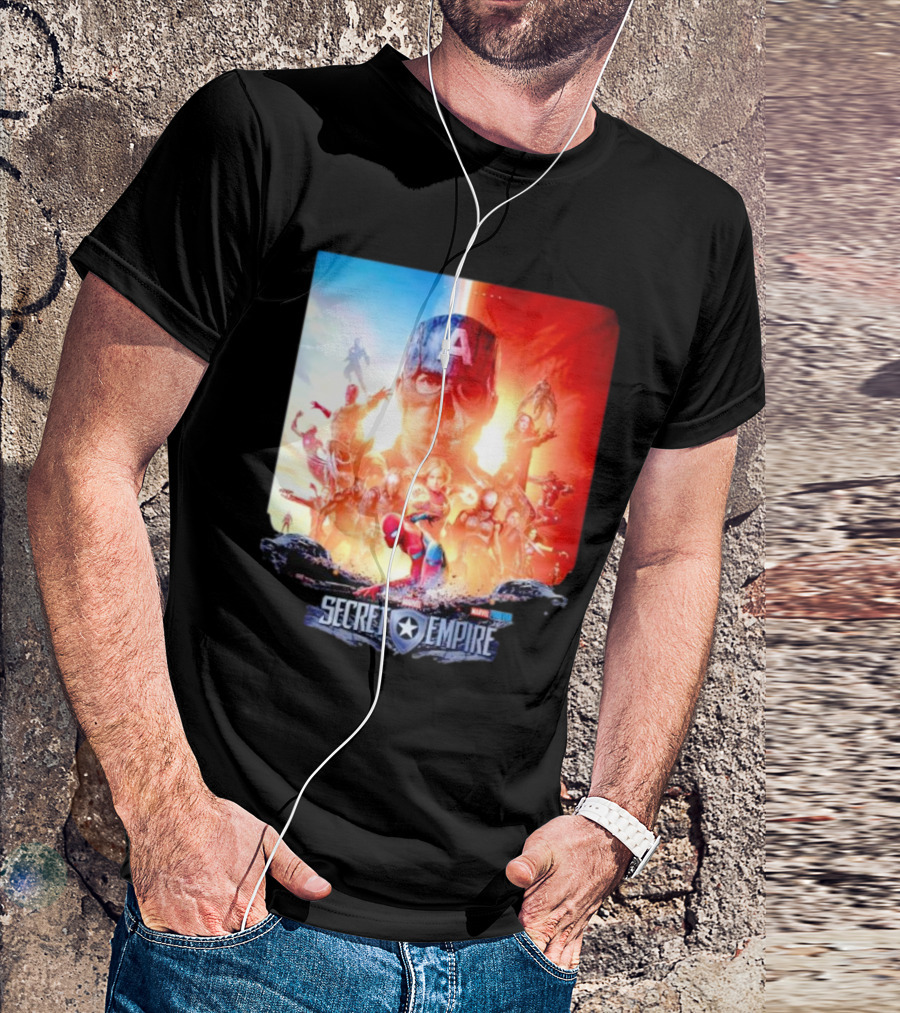 Marvel Secret Empire Captain America A Hydra Battle With Spider-Man And Avengers T-Shirt