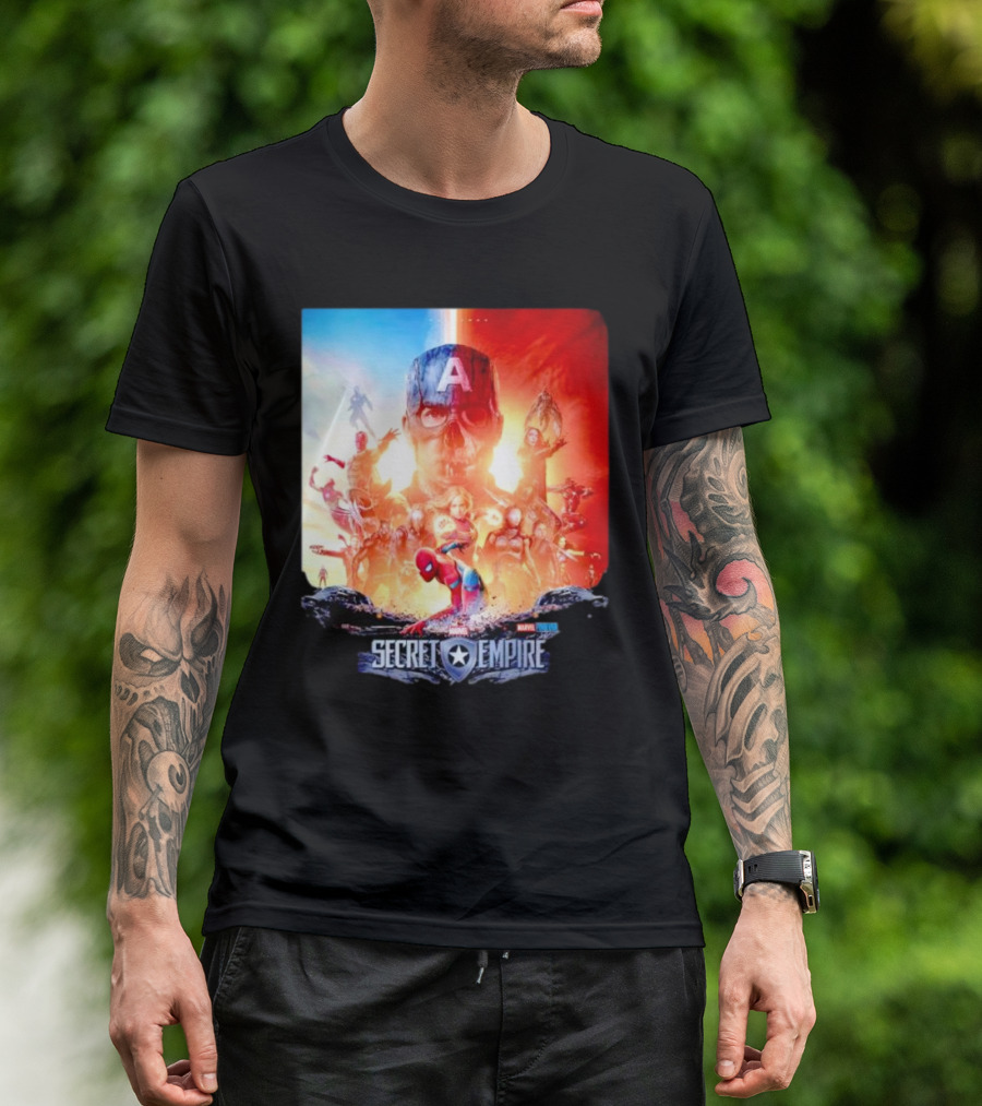 Marvel Secret Empire Captain America A Hydra Battle With Spider-Man And Avengers T-Shirt