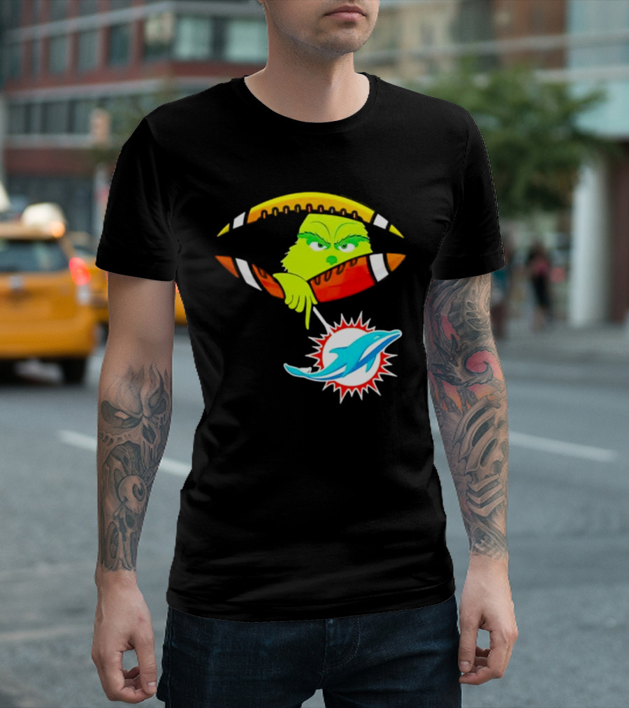 Miami Dolphins Grinch Football Fan Zipper T-Shirt