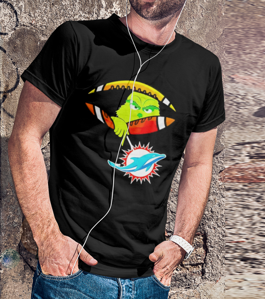 Miami Dolphins Grinch Football Fan Zipper T-Shirt