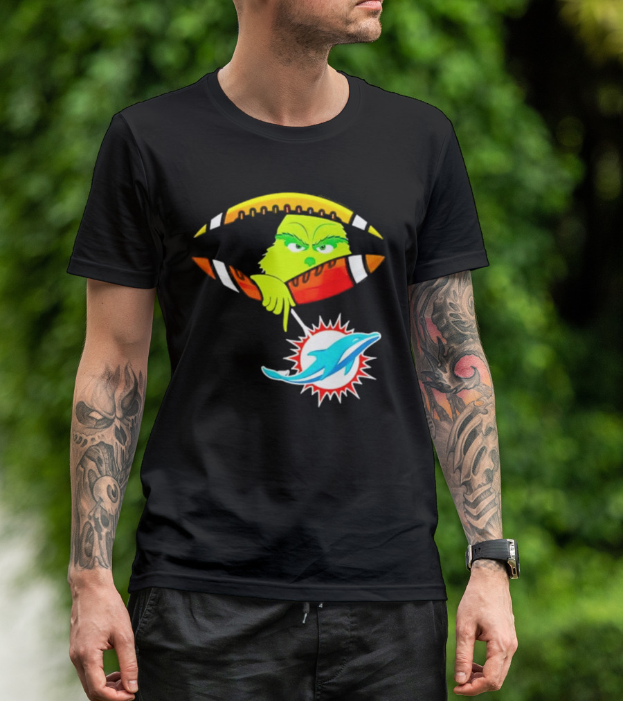 Miami Dolphins Grinch Football Fan Zipper T-Shirt