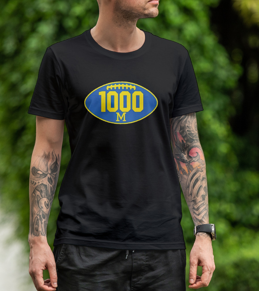 Michigan 1000 Wins Football M T-Shirt