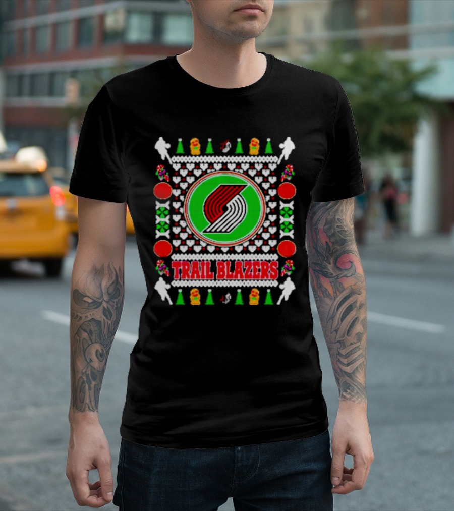 Portland Trail Blazers Merry Christmas NBA Basketball Ugly T-Shirt