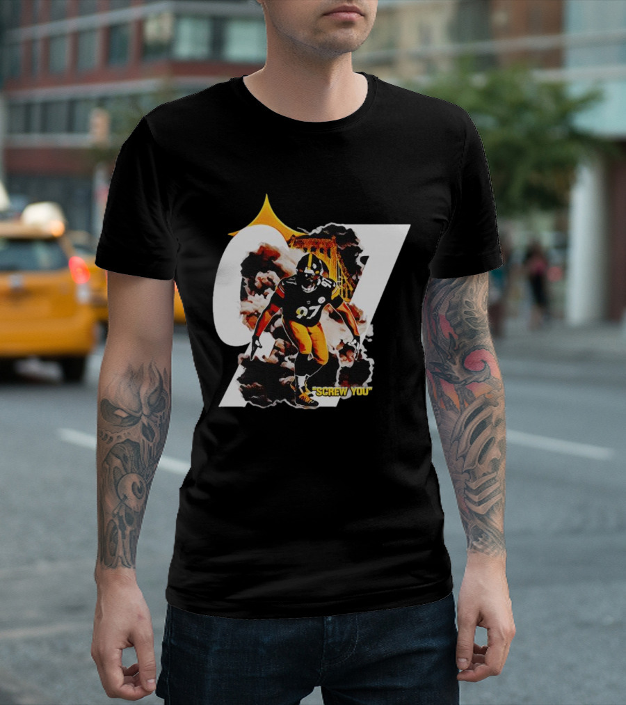 Cameron Heyward Screw You 97 Pittsburgh Steelers Steel City Skyline T-Shirt