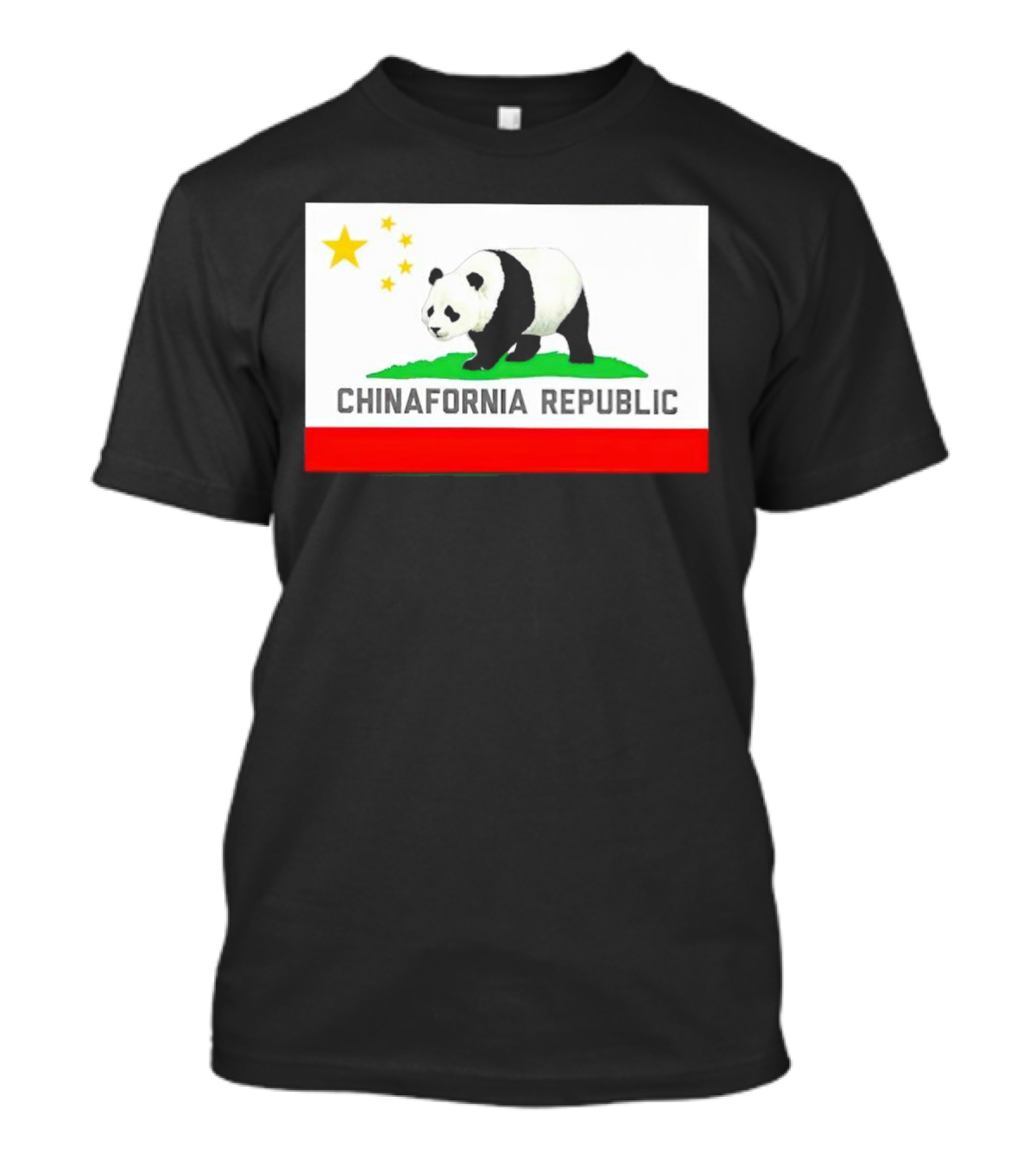 Chinafornia Republic Panda Flag Mockup T-Shirt
