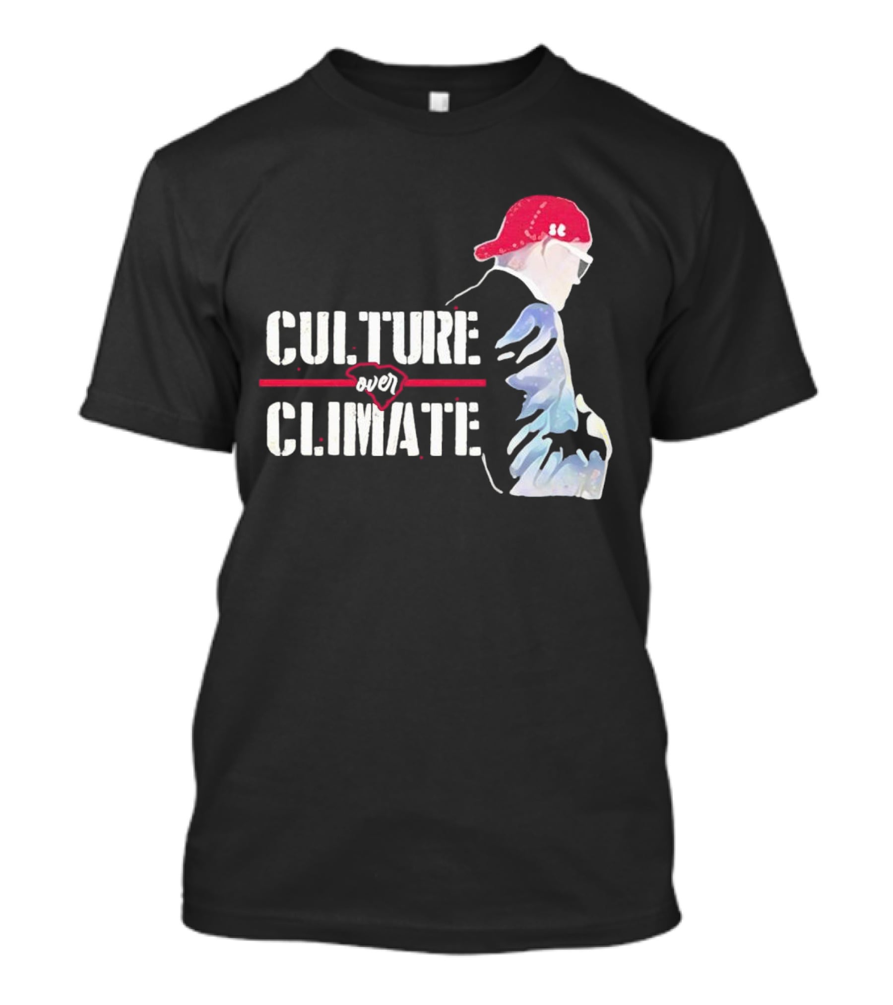 CULTURE OVER CLIMATE Red Cap Figure T-Shirt
