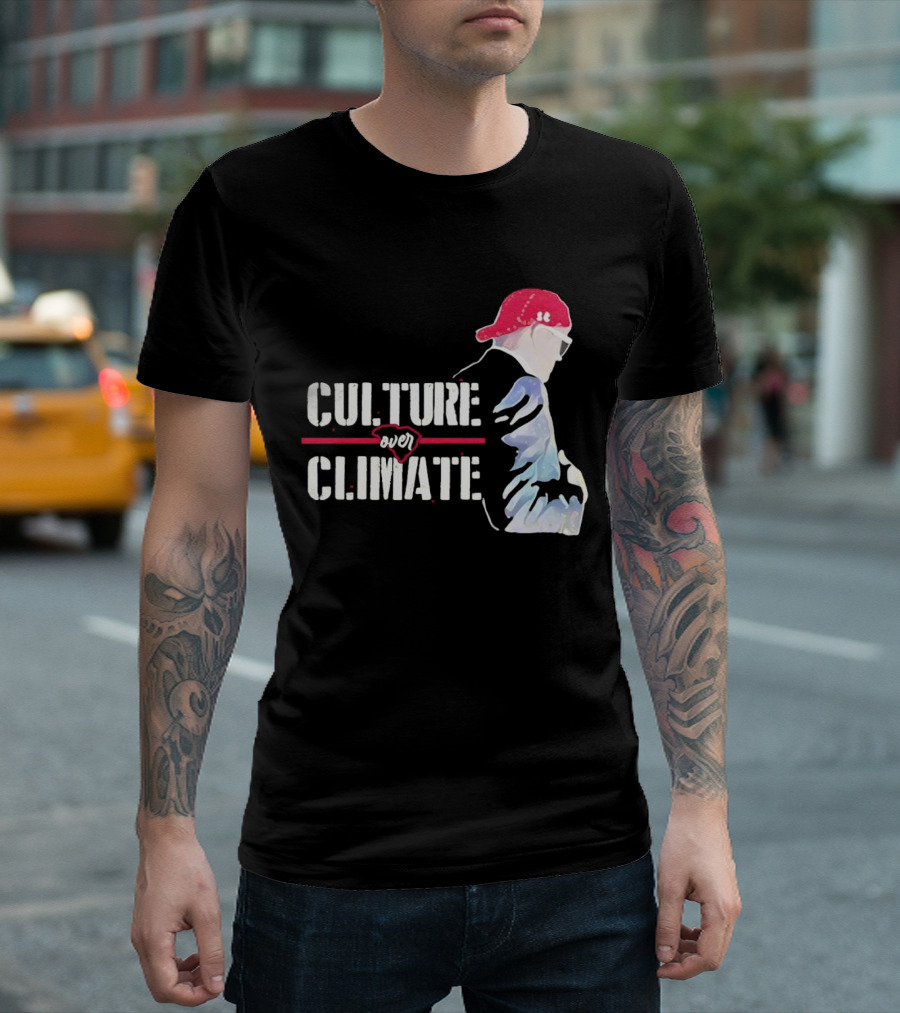 CULTURE OVER CLIMATE Red Cap Figure T-Shirt